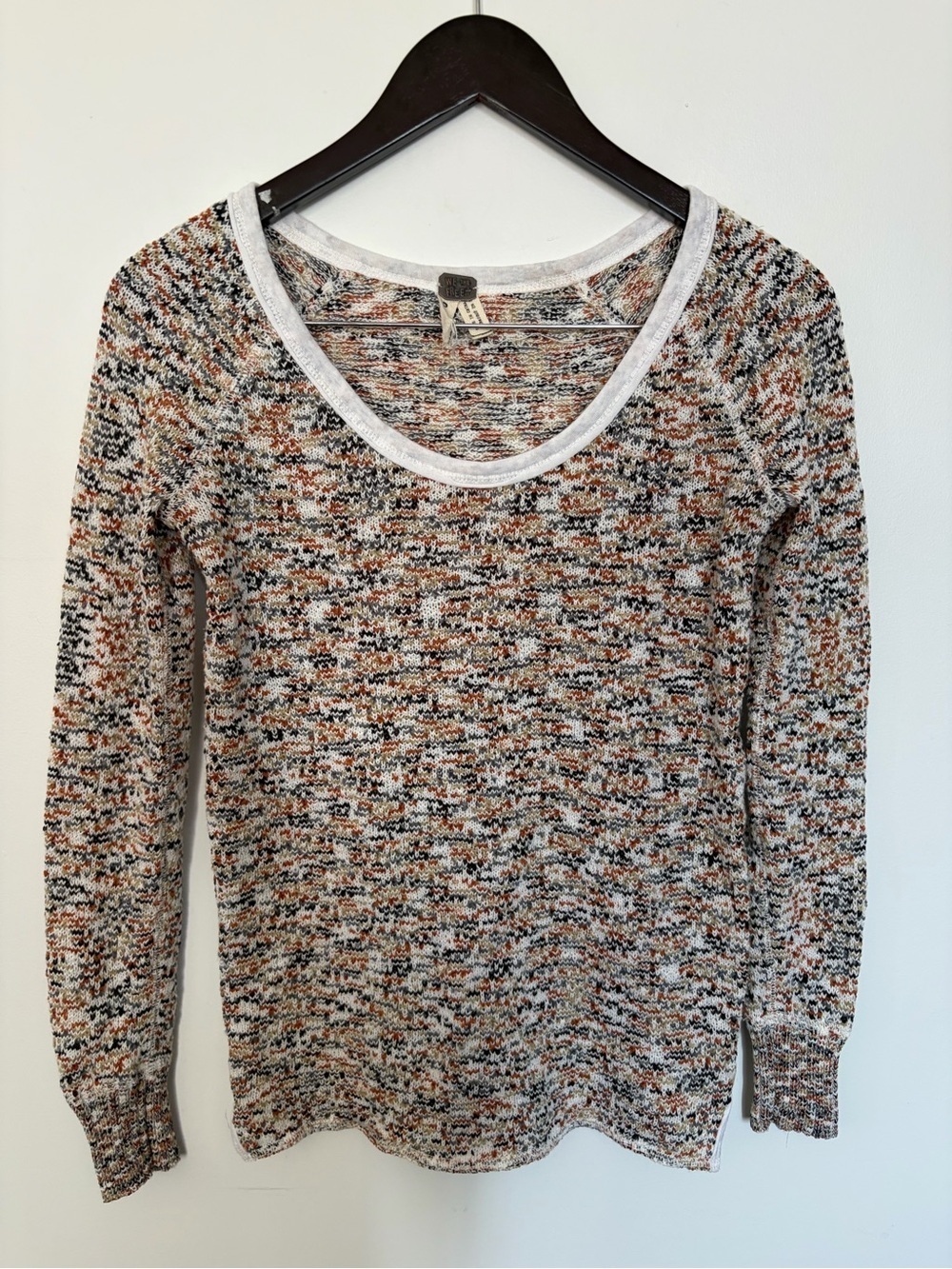 We The Free Free People pullover sweater earthy multicolor confetti marled knit
